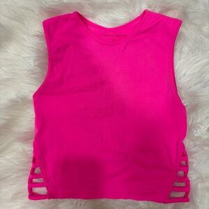 3/$15 Neon hot pink cut out tank top